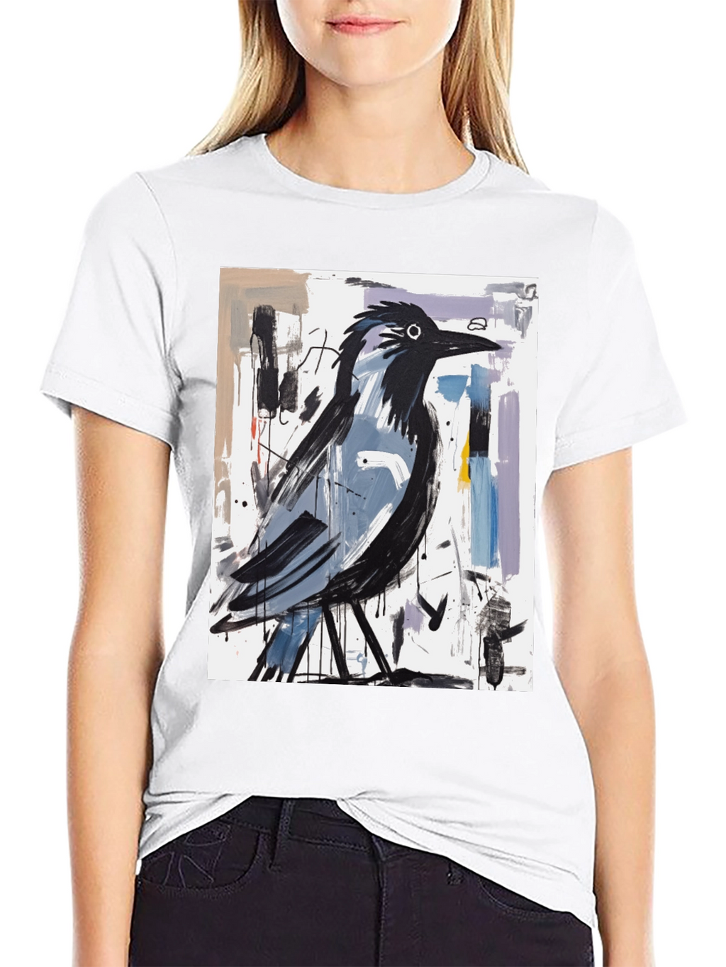 Abstract Crow Art Graphic T-Shirt