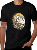 Surfer Wave Graphic Tee - Black
