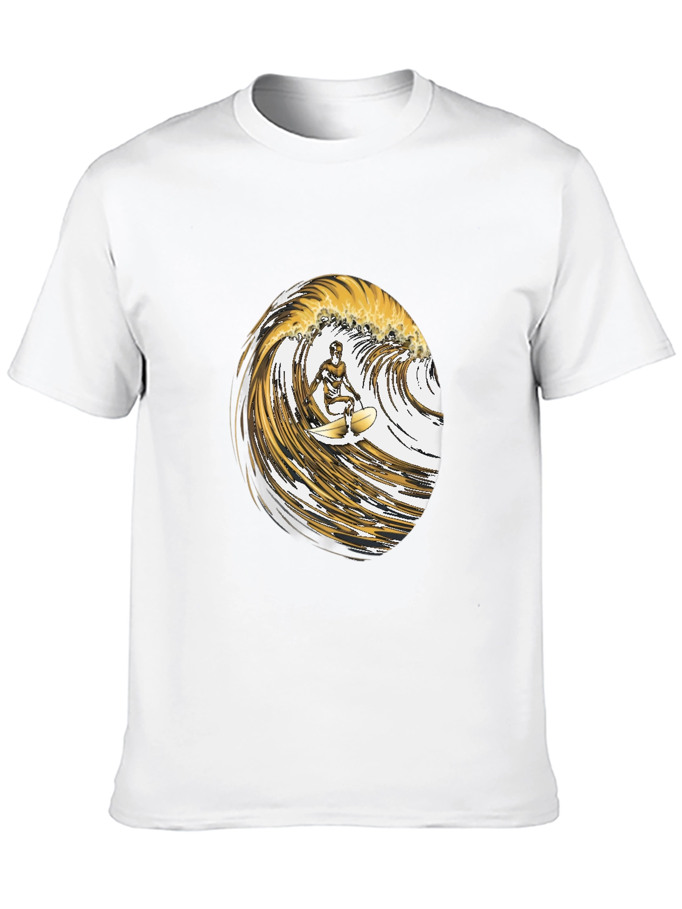 Surfer Wave Graphic Tee - Black