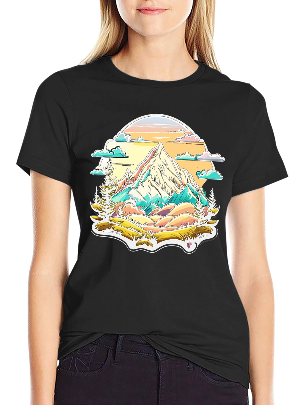 Mountain Scene Graphic Tee - Nature Lovers T-Shirt
