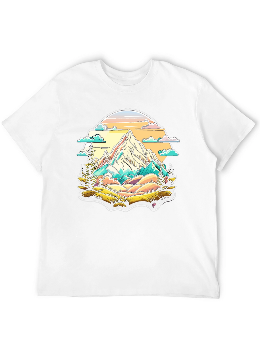 Mountain Scene Graphic Tee - Nature Lovers T-Shirt