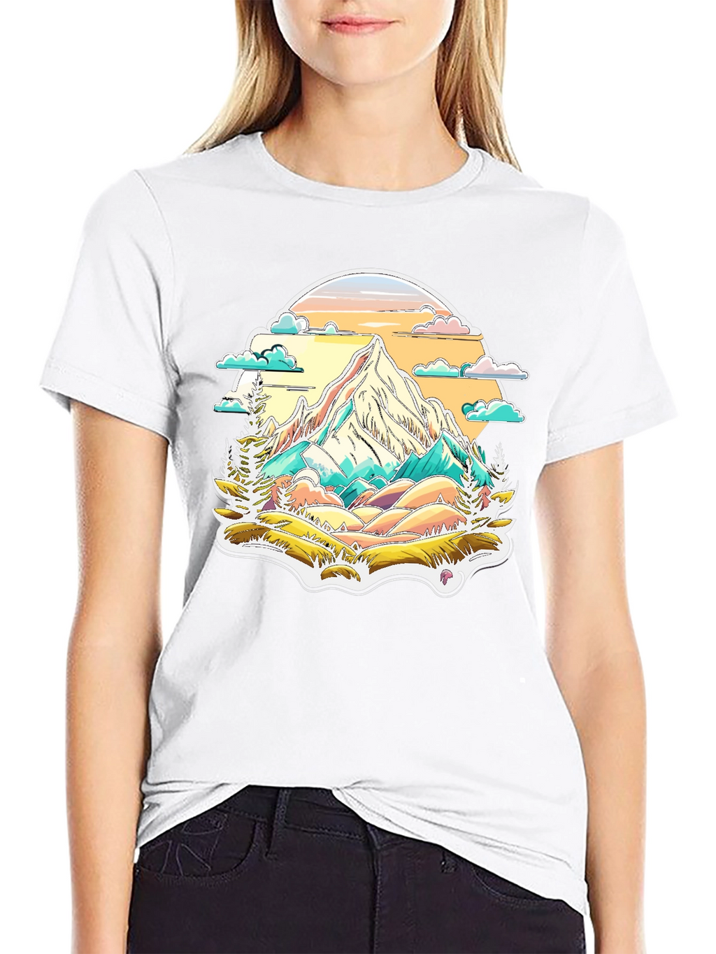 Mountain Scene Graphic Tee - Nature Lovers T-Shirt