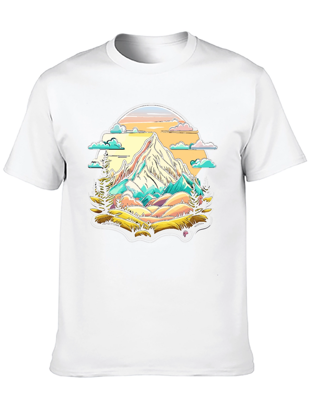 Mountain Scene Graphic Tee - Nature Lovers T-Shirt