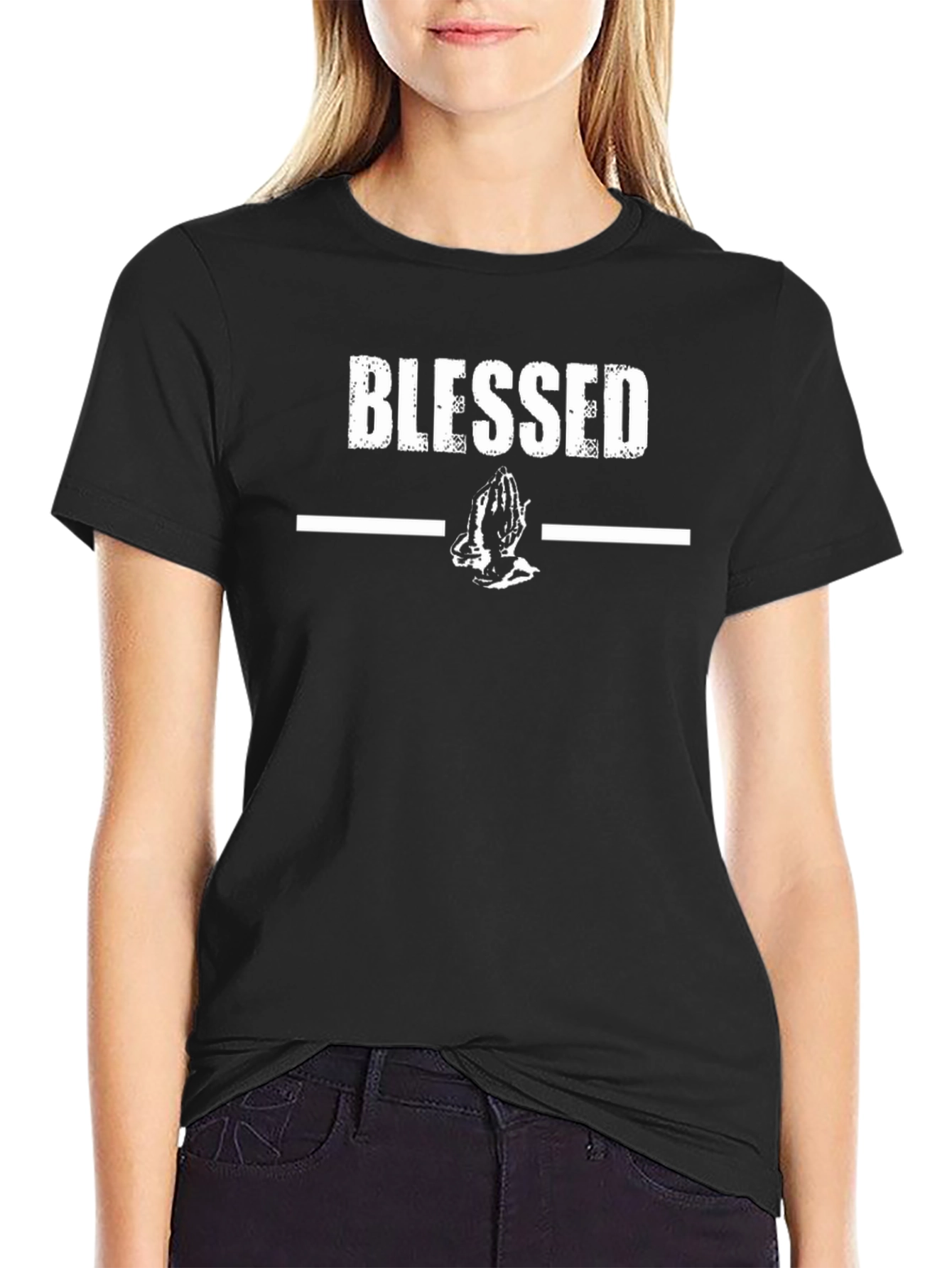 Blessed Graphic Print Black T-Shirt