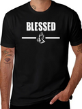 Blessed Graphic Print Black T-Shirt