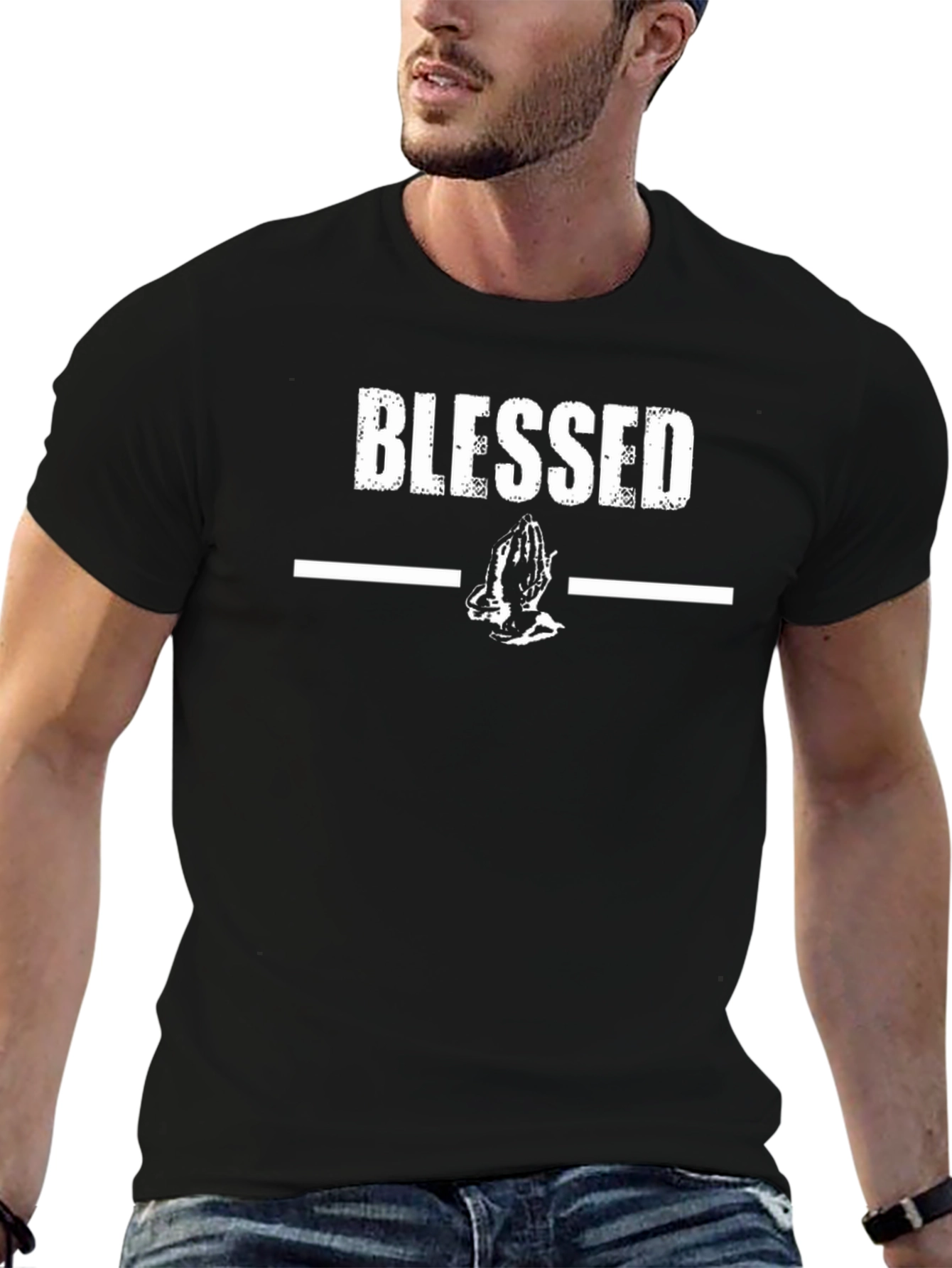 Blessed Graphic Print Black T-Shirt