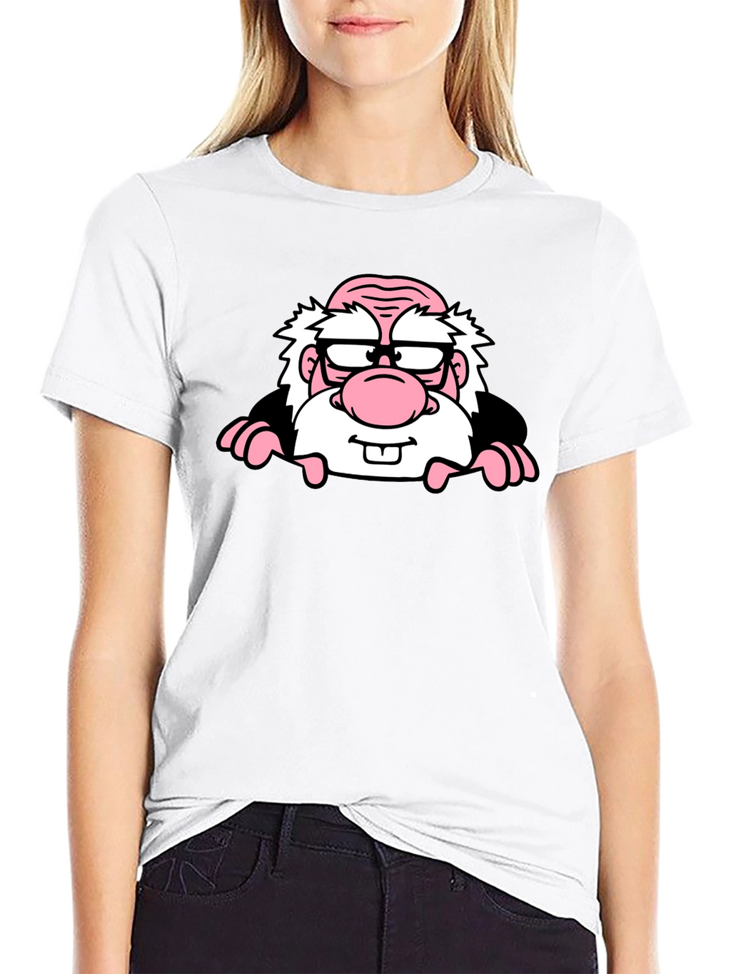 Cartoon Character Graphic Print Black T-Shirt
