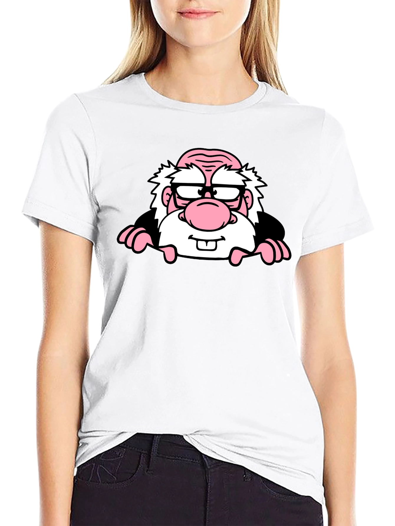 Cartoon Character Graphic Print Black T-Shirt