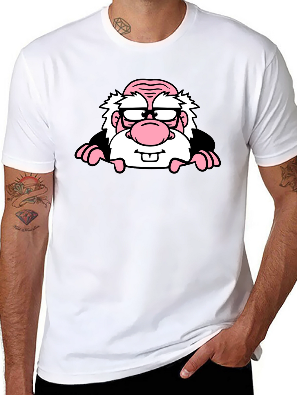Cartoon Character Graphic Print Black T-Shirt