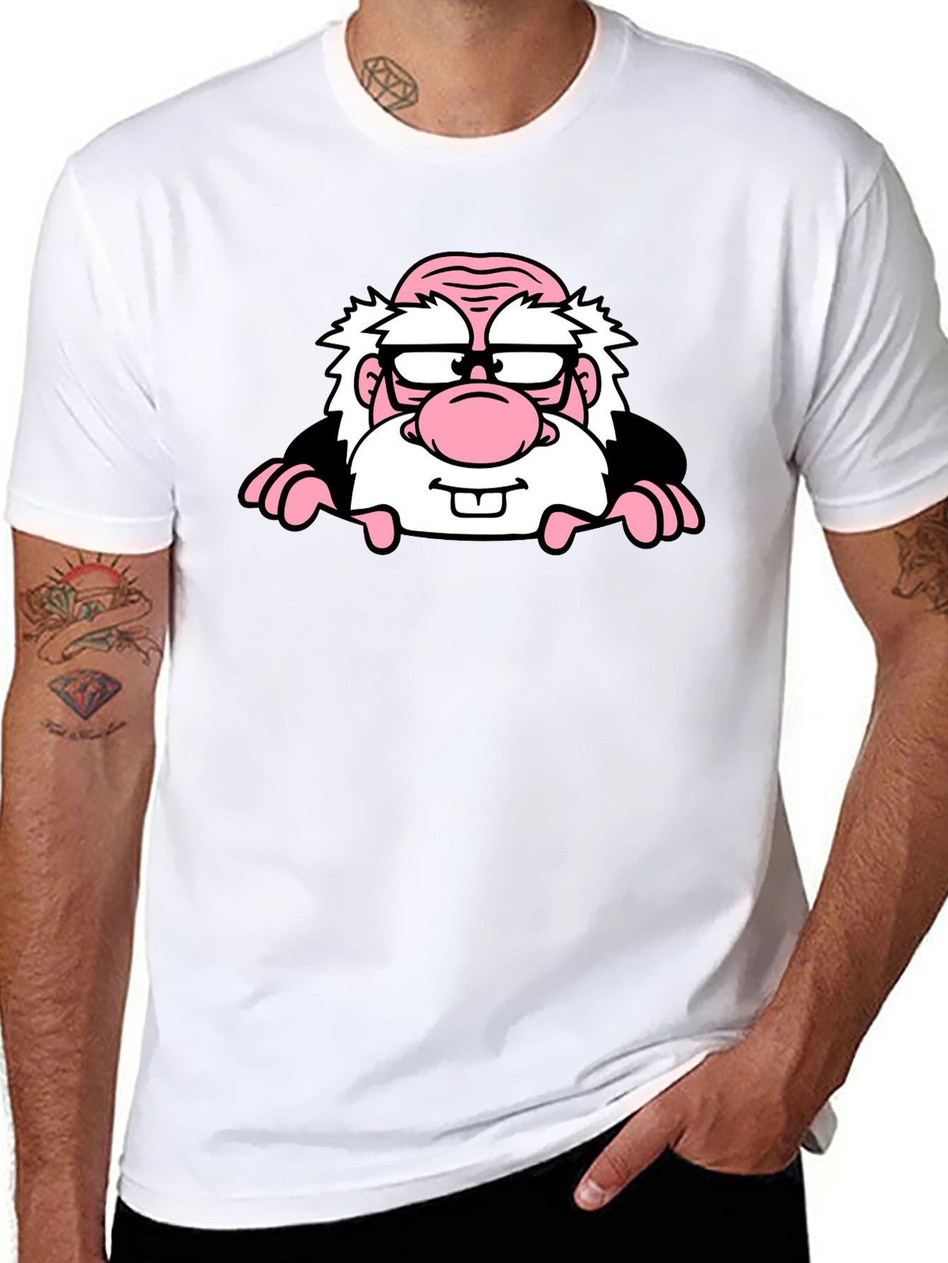 Cartoon Character Graphic Print Black T-Shirt