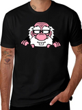 Cartoon Character Graphic Print Black T-Shirt