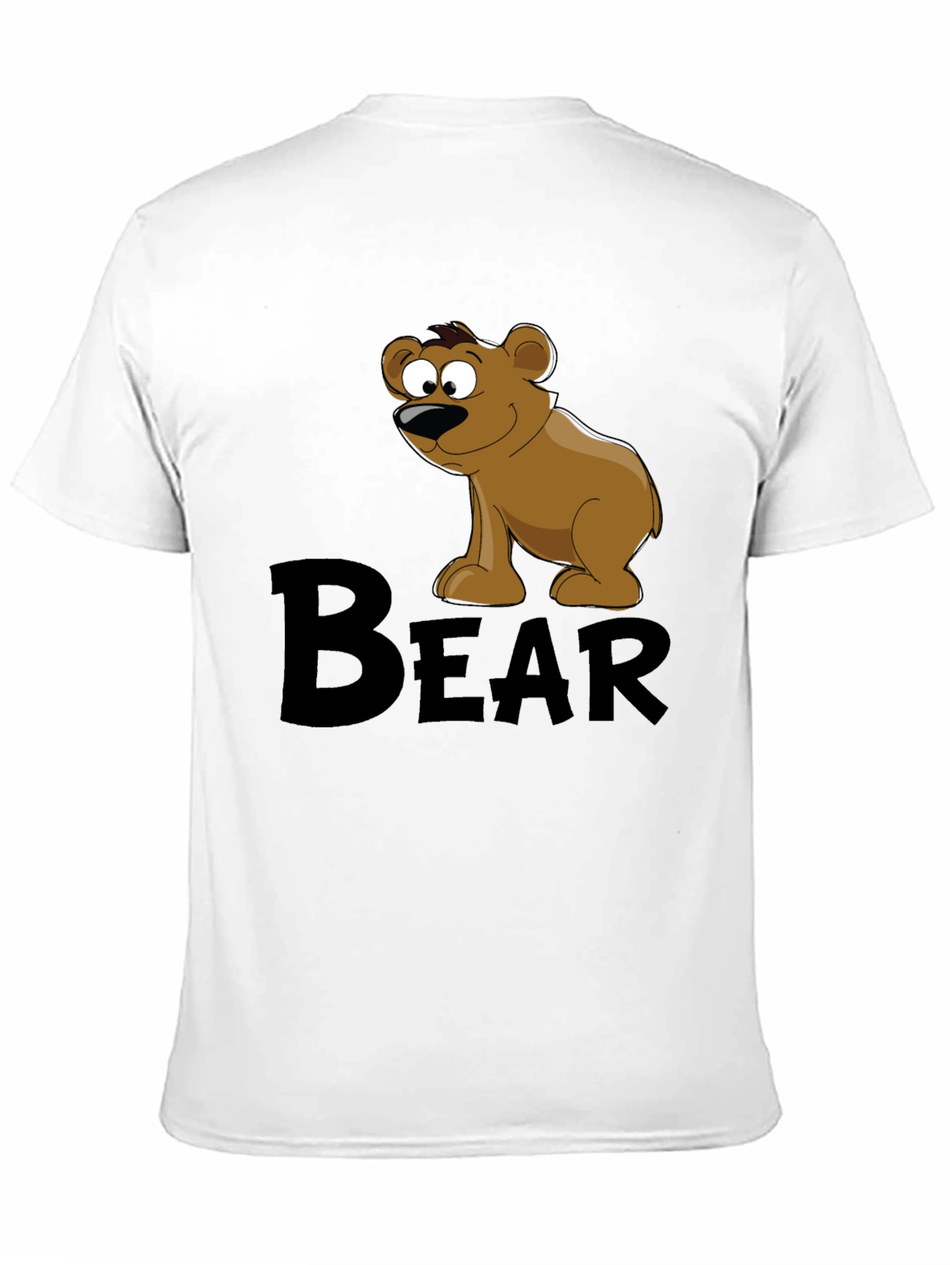 Cartoon Bear Graphic Black T-Shirt
