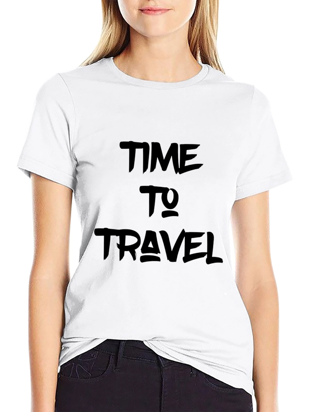 Time to Travel Black Graphic Tee