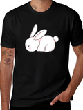 Cute Bunny Black T-Shirt
