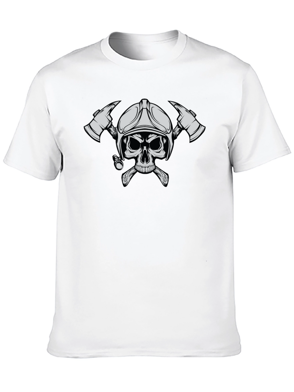Firefighter Skull T-Shirt - Black