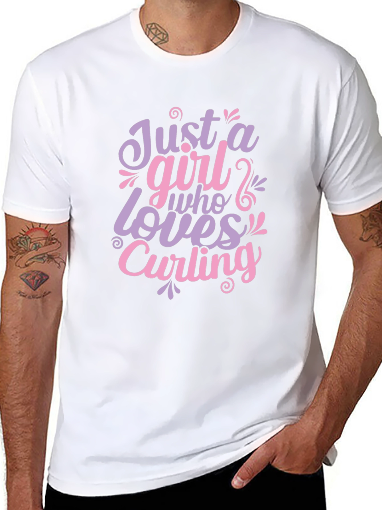 Just A Girl Who Loves Curling T-Shirt