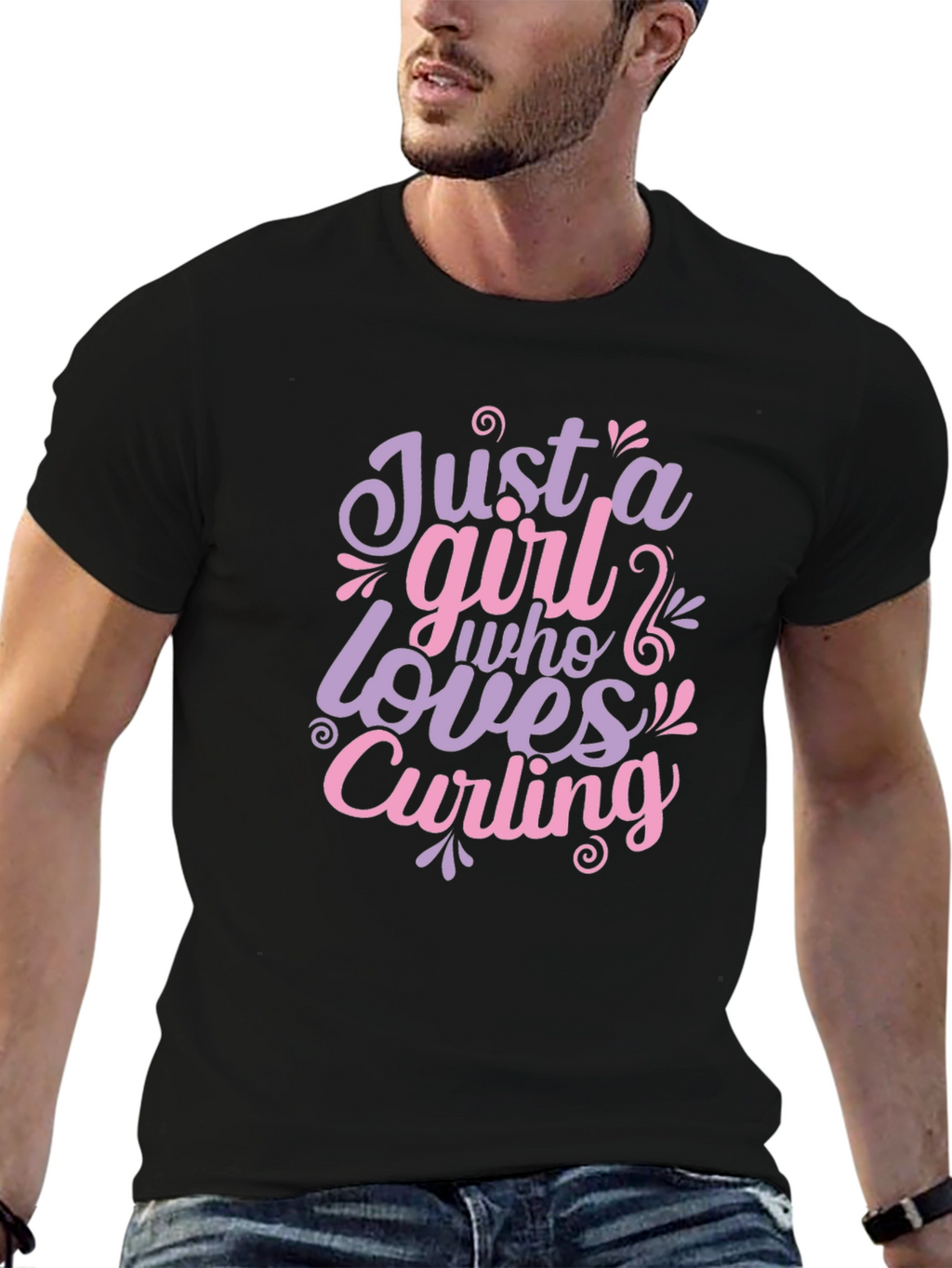 Just A Girl Who Loves Curling T-Shirt