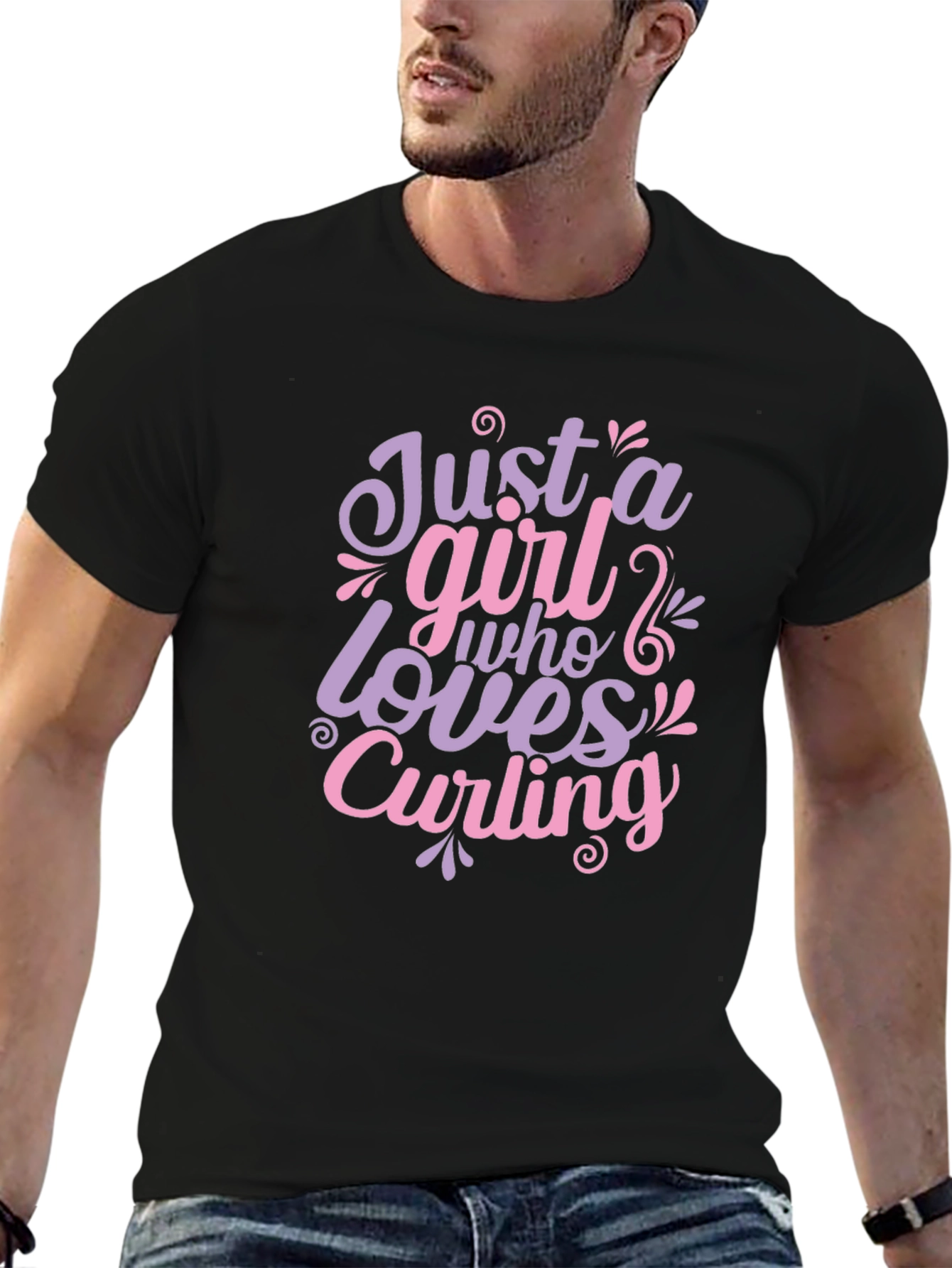 Just A Girl Who Loves Curling T-Shirt
