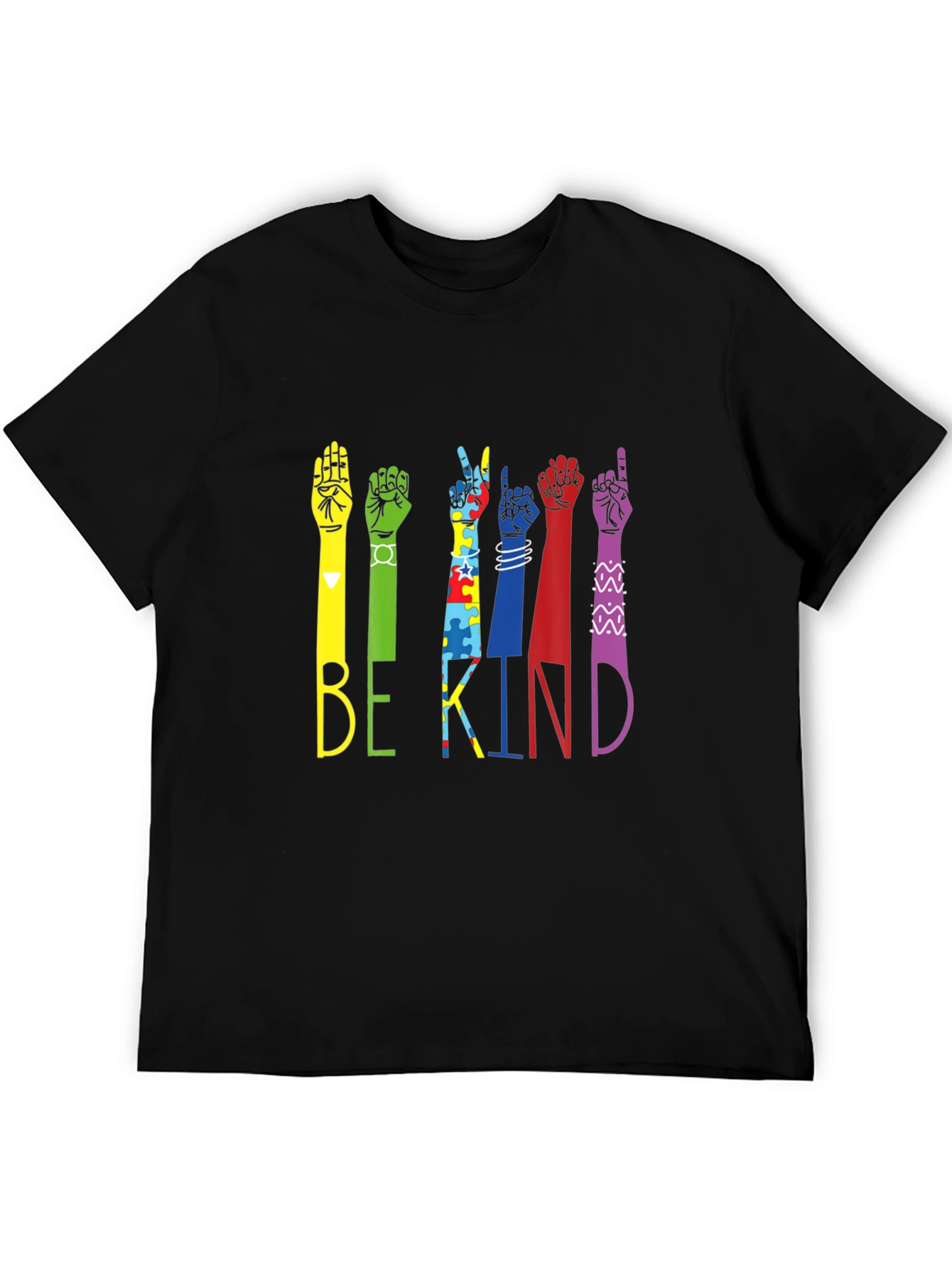 Be Kind Hands Black T-Shirt