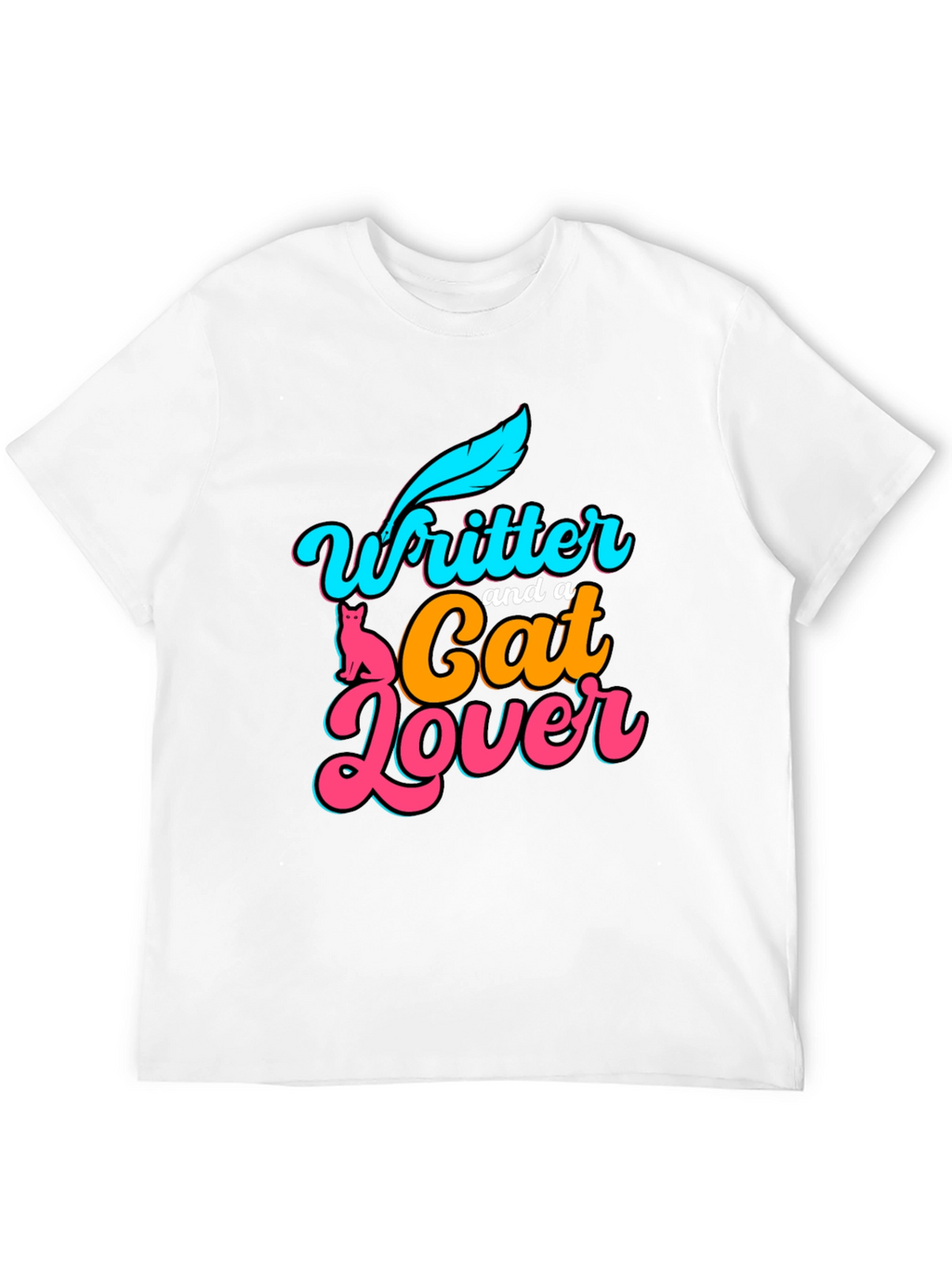 Writer and Cat Lover Graphic T-Shirt