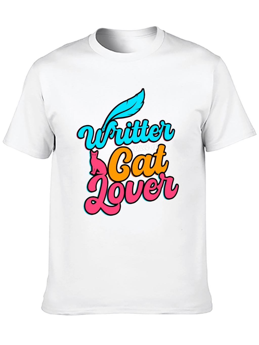 Writer and Cat Lover Graphic T-Shirt