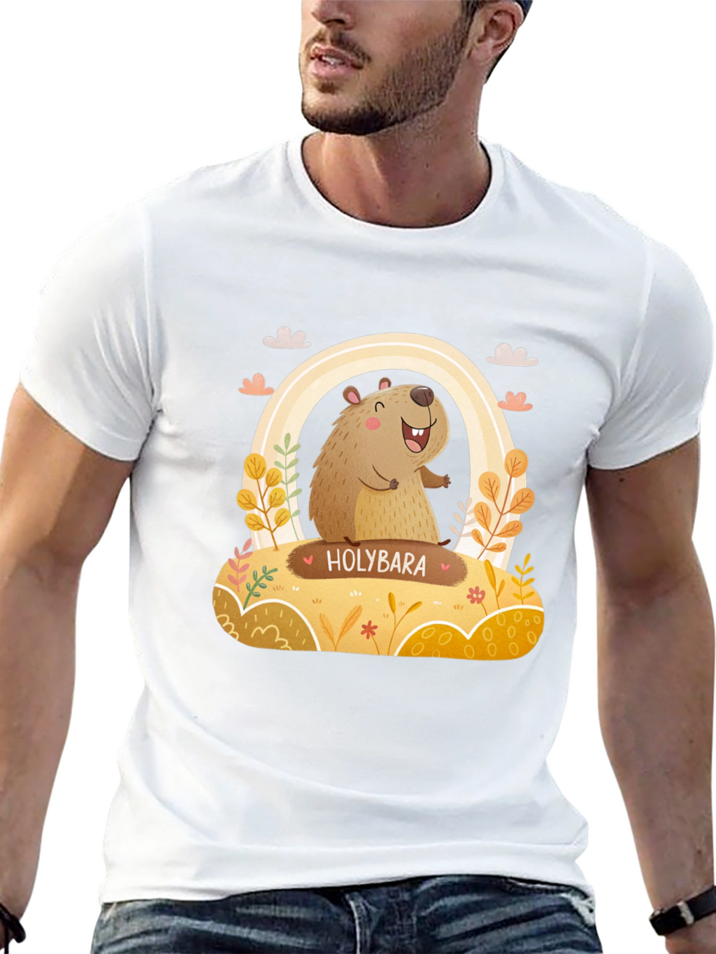 Holybara Graphic Tee - Cute Cartoon Design