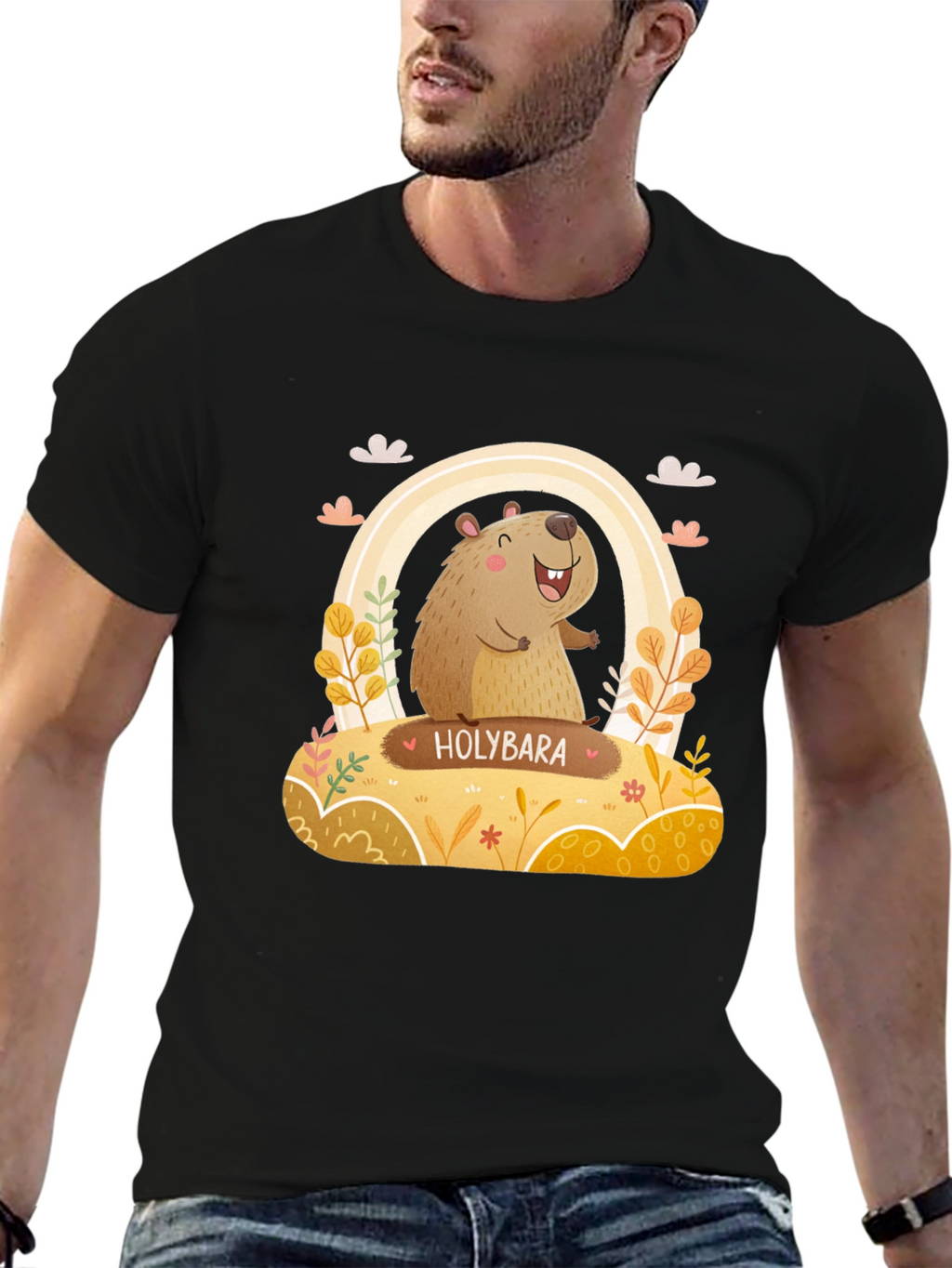 Holybara Graphic Tee - Cute Cartoon Design