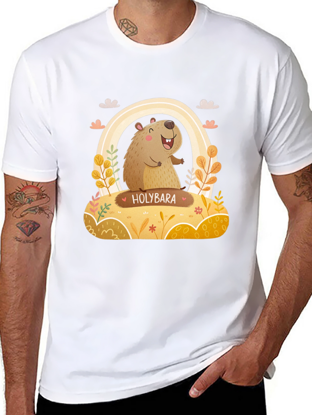 Holybara Graphic Tee - Cute Cartoon Design
