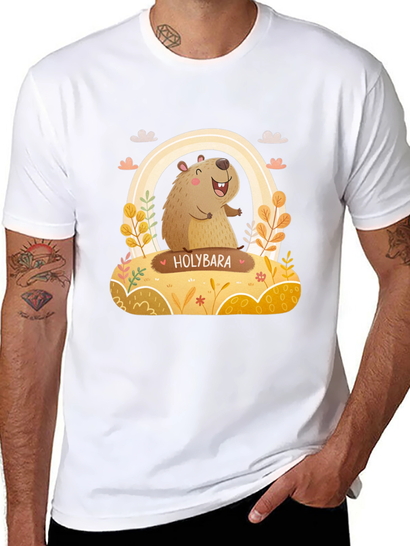 Holybara Graphic Tee - Cute Cartoon Design