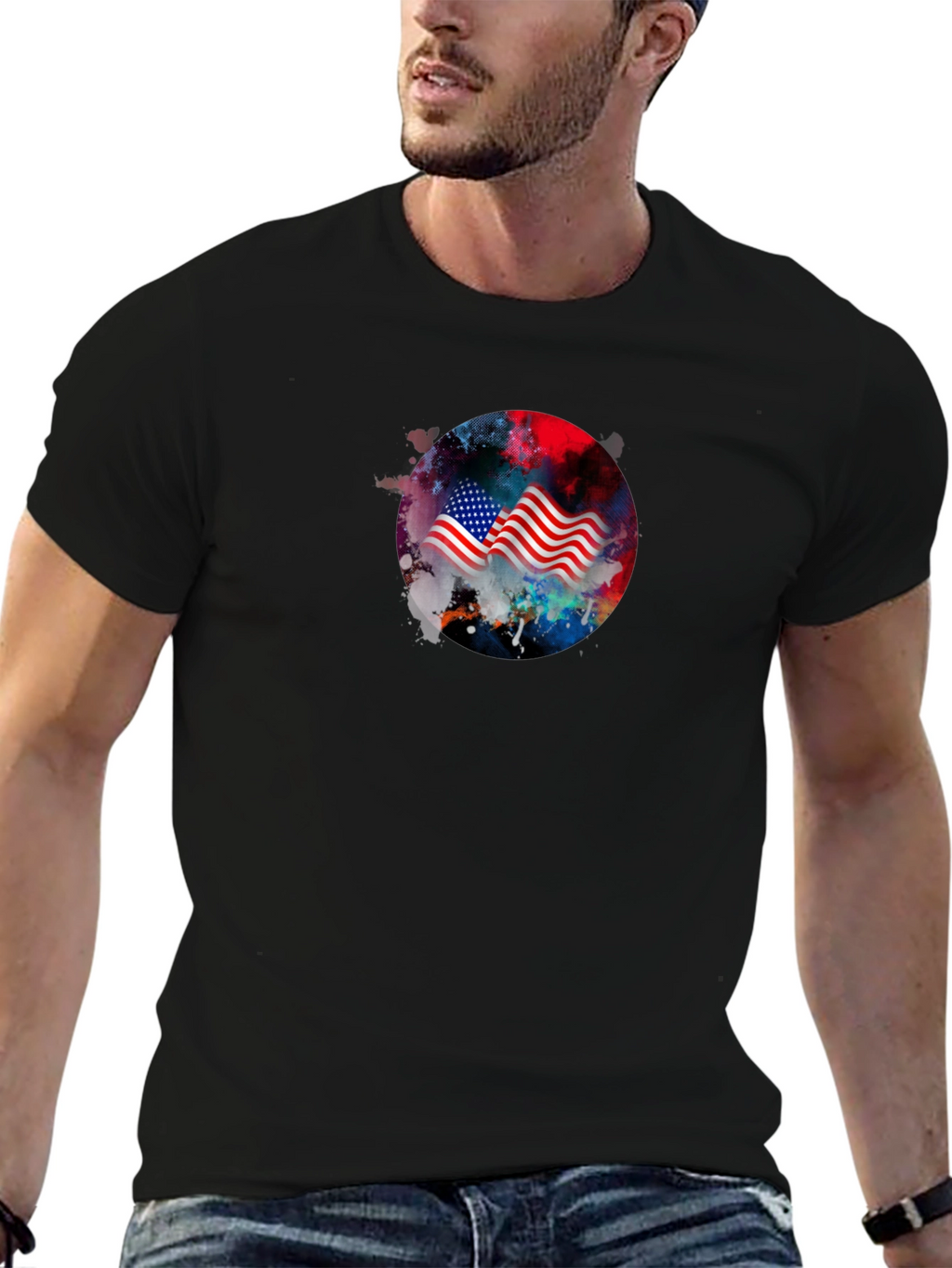 American Flag Graphic T-Shirt