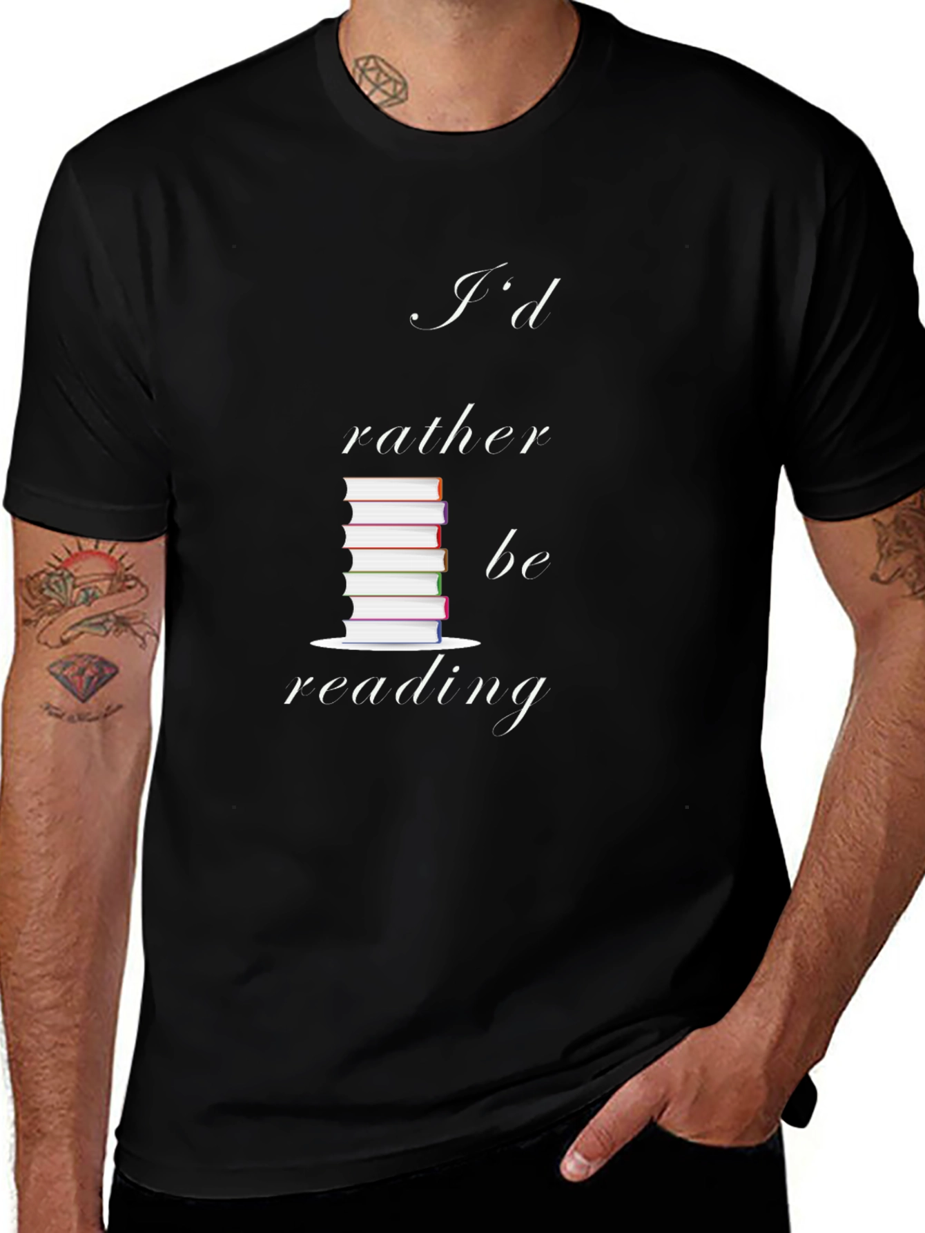 Id Rather Be Reading Black Graphic T-Shirt