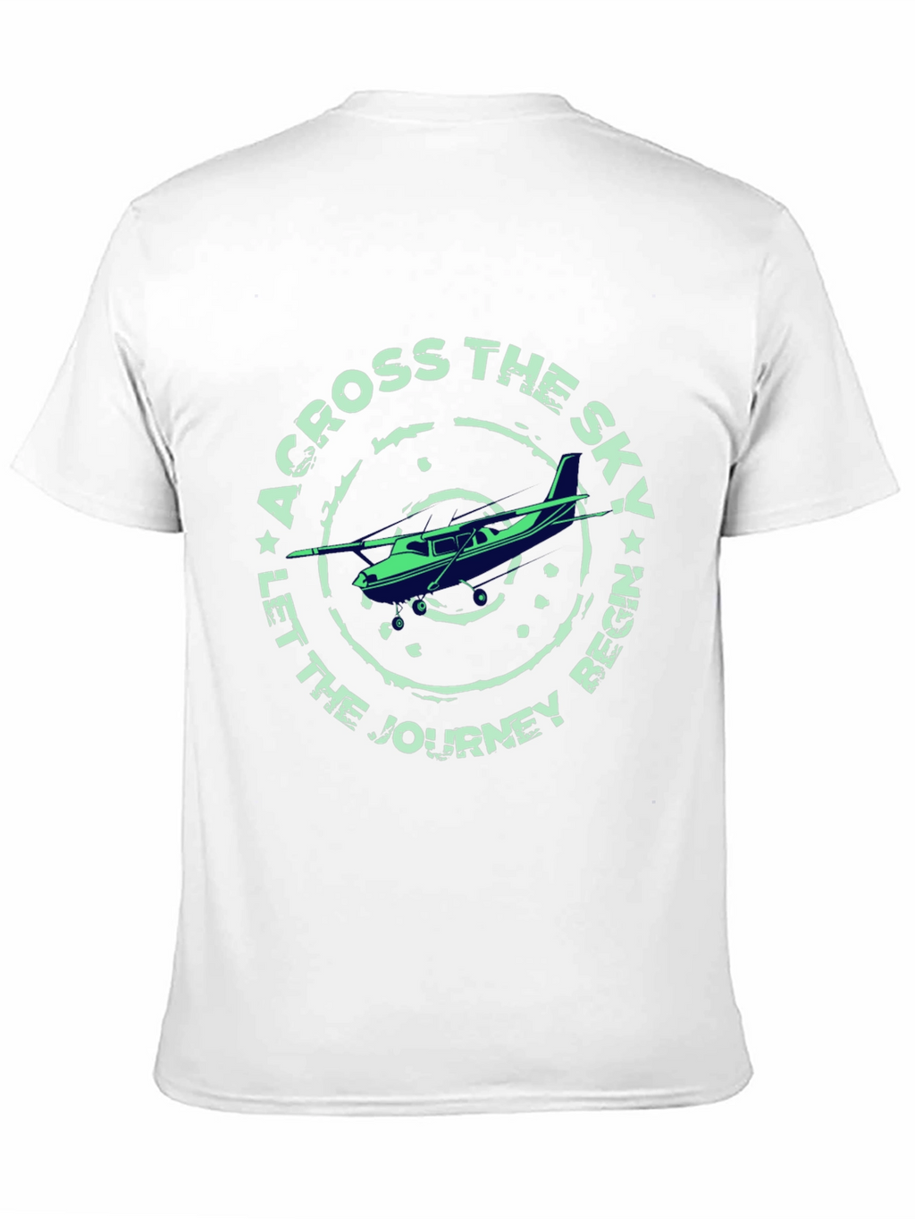 Across The Sky Airplane Graphic T-Shirt