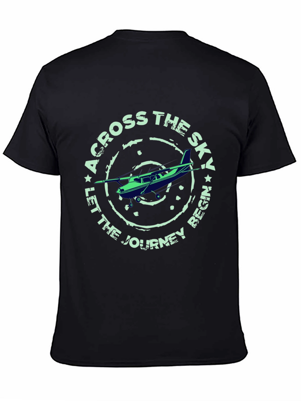 Across The Sky Airplane Graphic T-Shirt