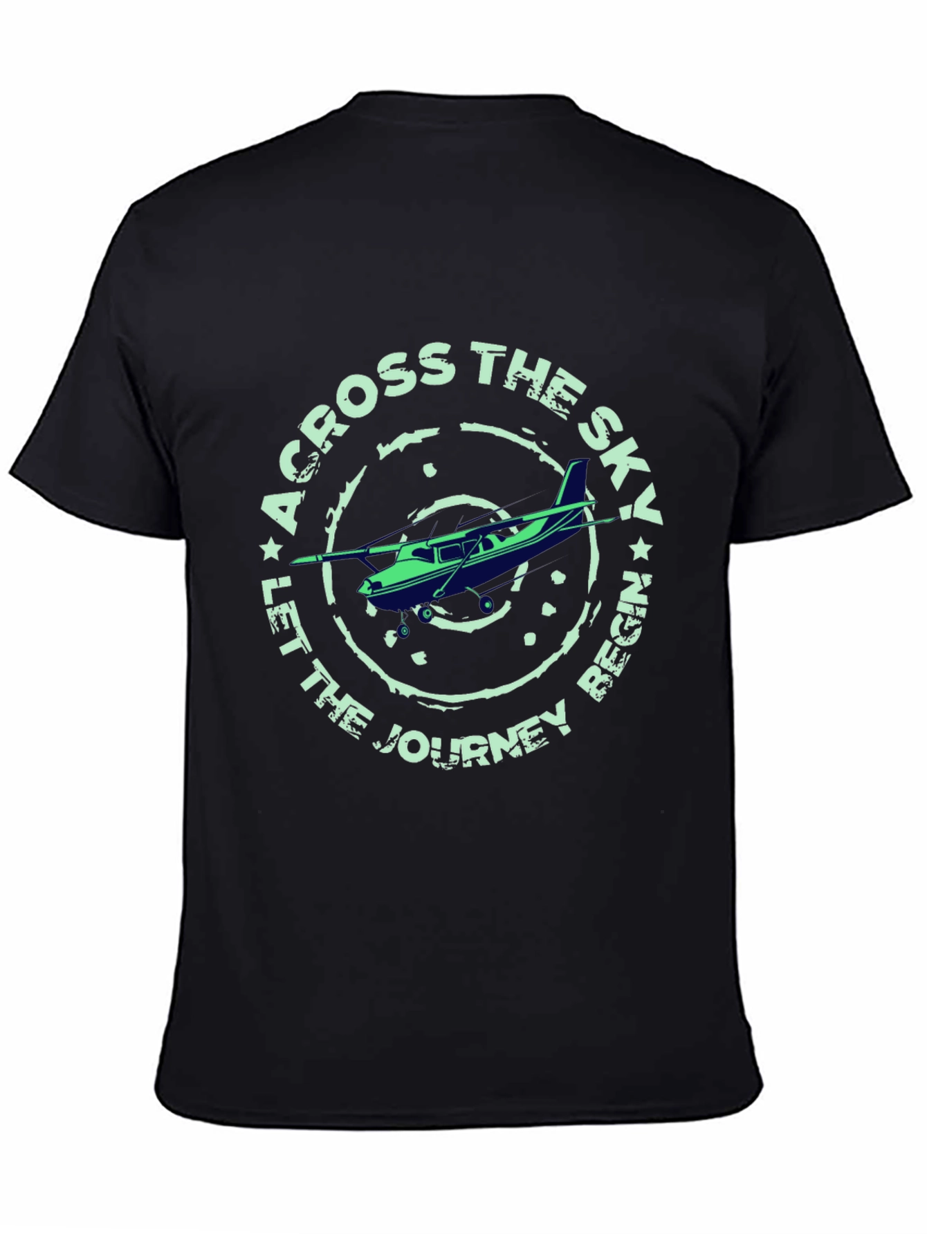 Across The Sky Airplane Graphic T-Shirt