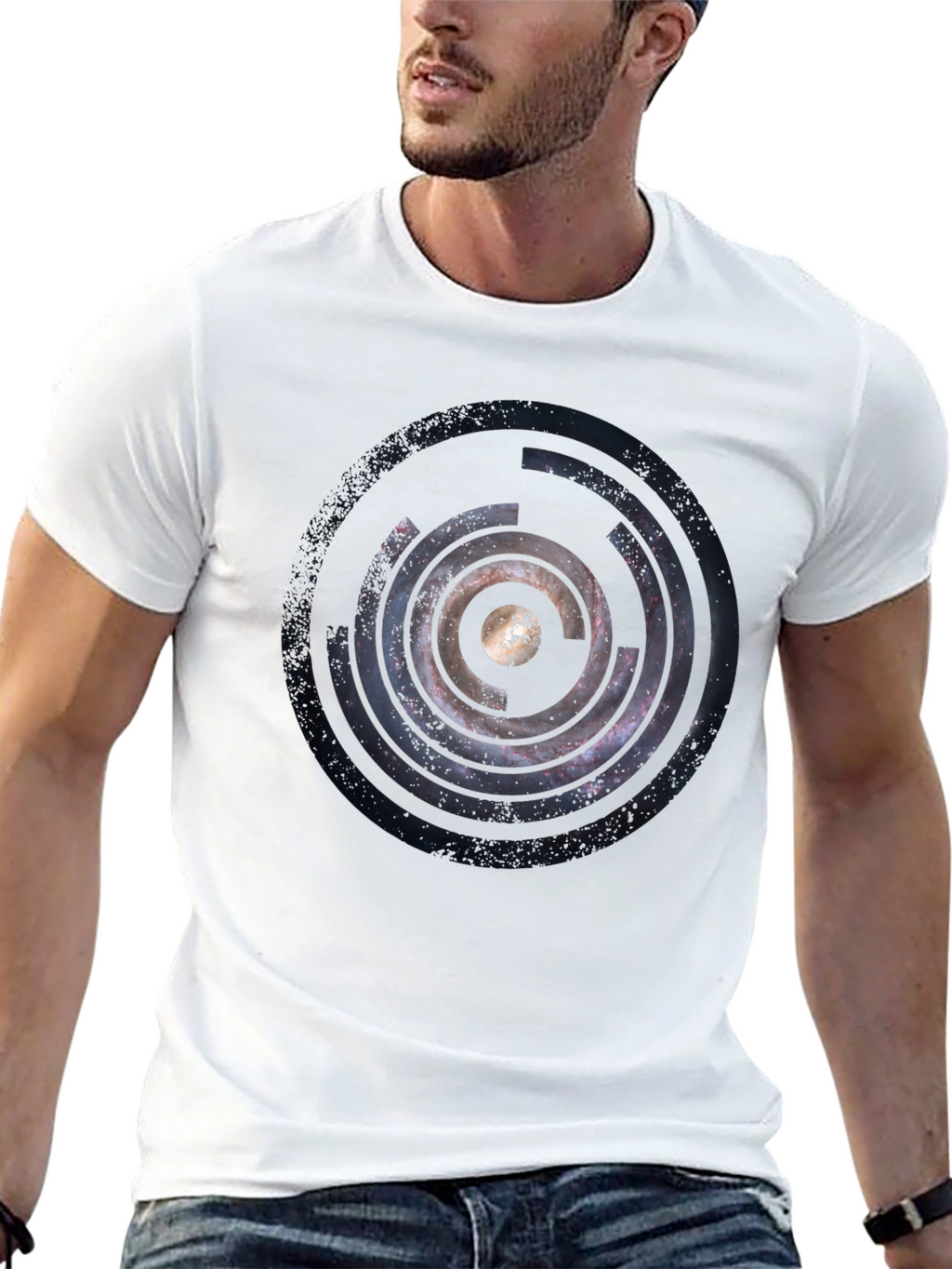 Cosmic Circle Graphic Black T-Shirt