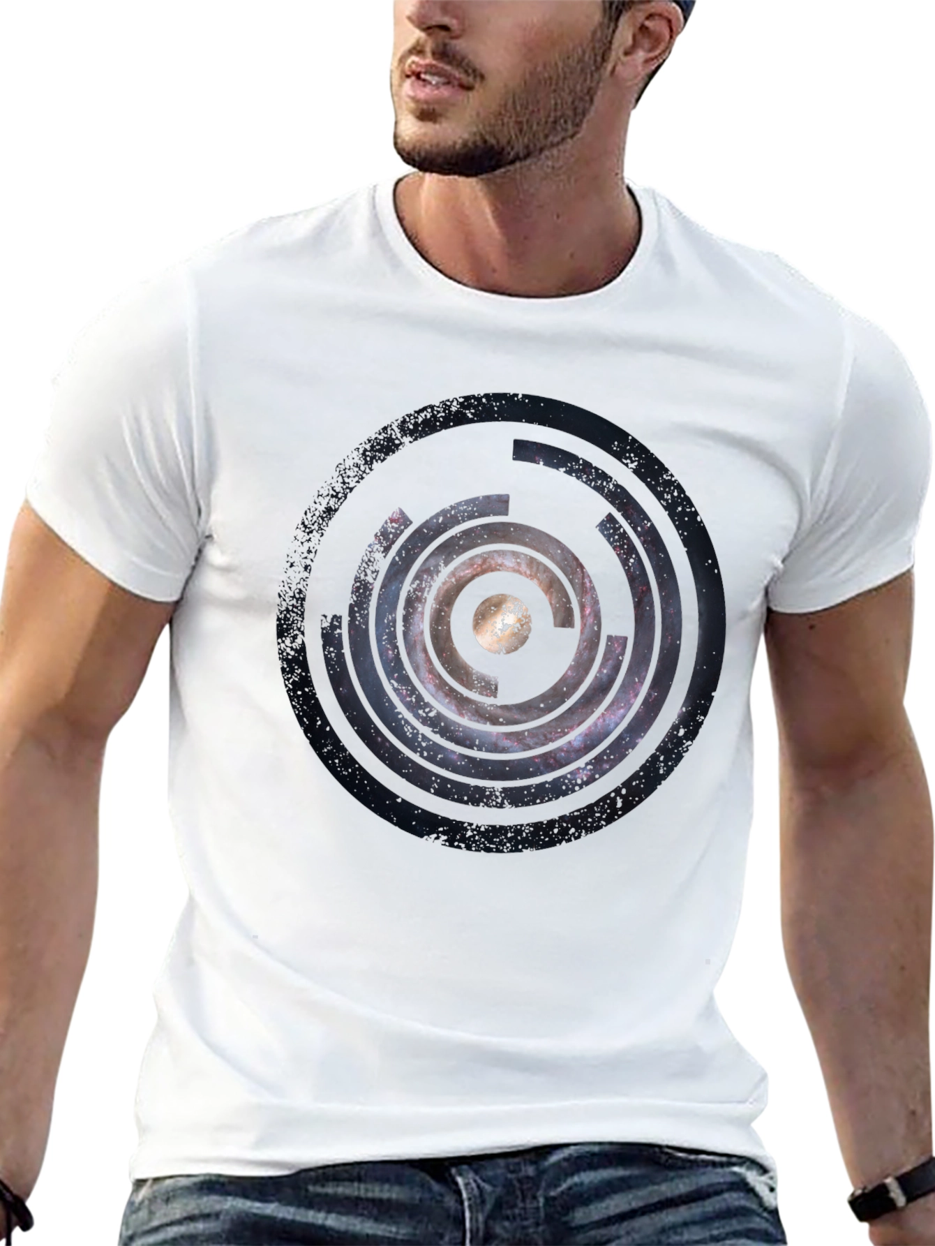 Cosmic Circle Graphic Black T-Shirt