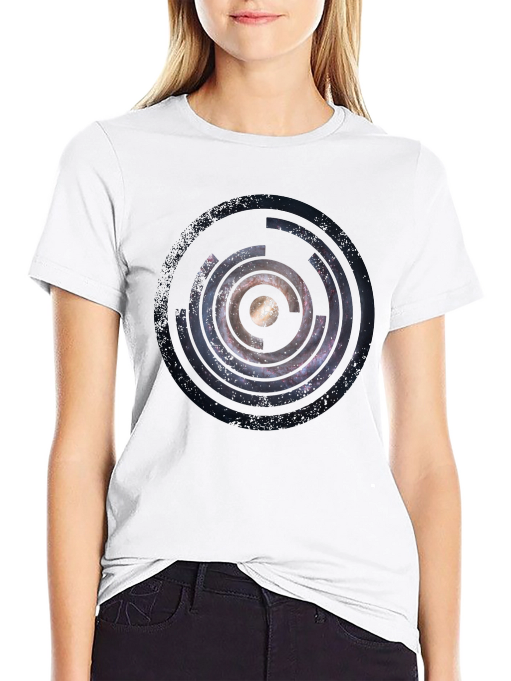Cosmic Circle Graphic Black T-Shirt