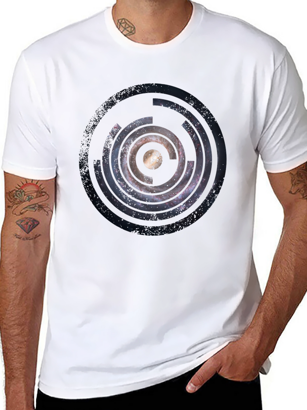 Cosmic Circle Graphic Black T-Shirt