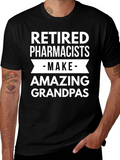 Retired Pharmacists Amazing Grandpas Black T-Shirt
