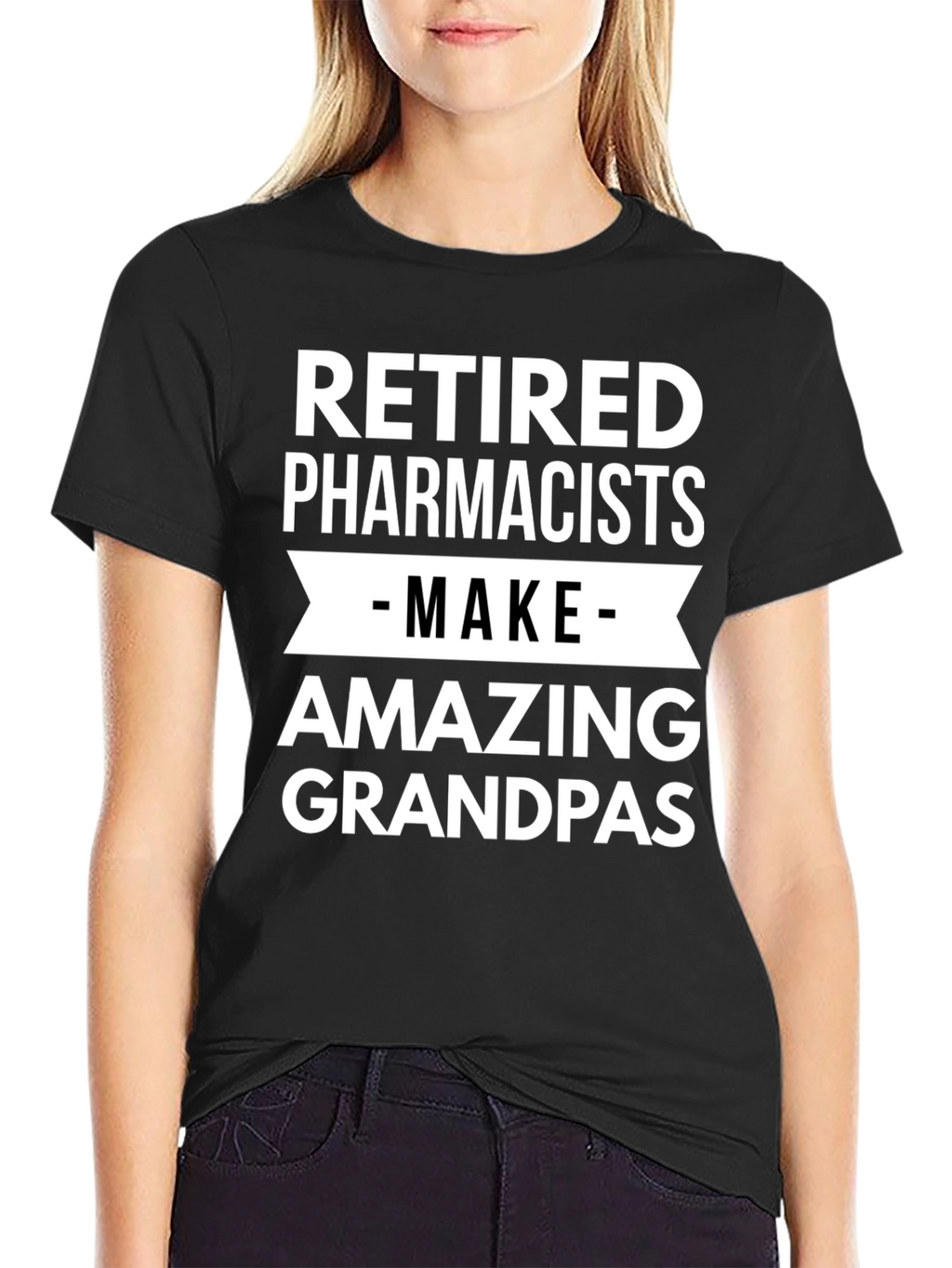 Retired Pharmacists Amazing Grandpas Black T-Shirt