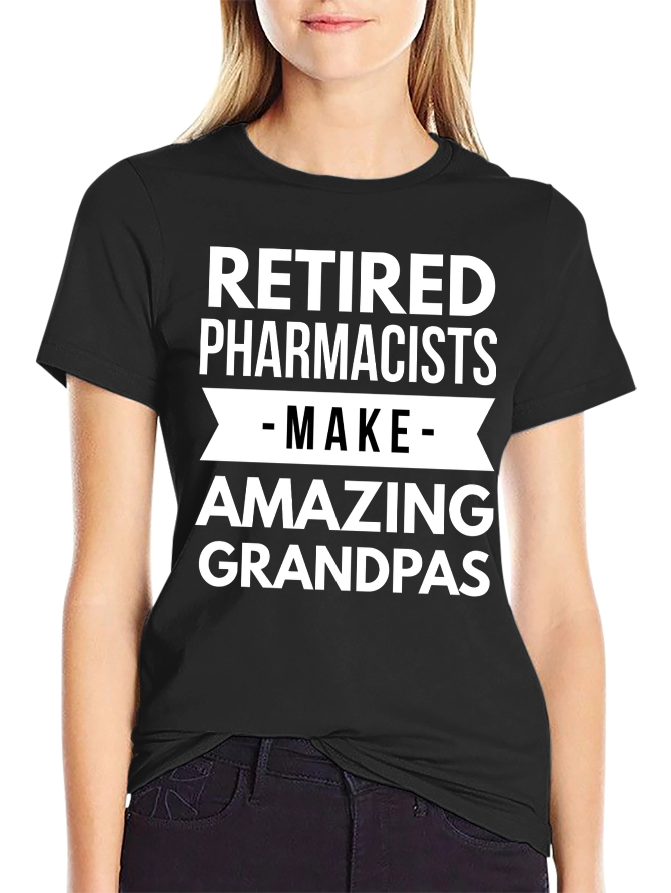 Retired Pharmacists Amazing Grandpas Black T-Shirt