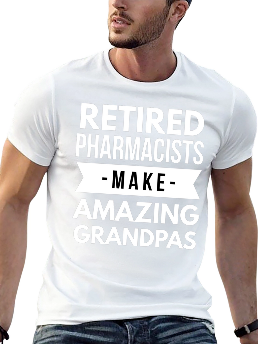 Retired Pharmacists Amazing Grandpas Black T-Shirt