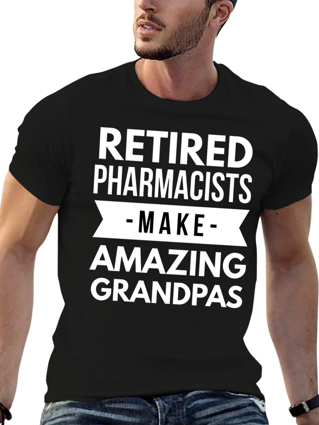 Retired Pharmacists Amazing Grandpas Black T-Shirt
