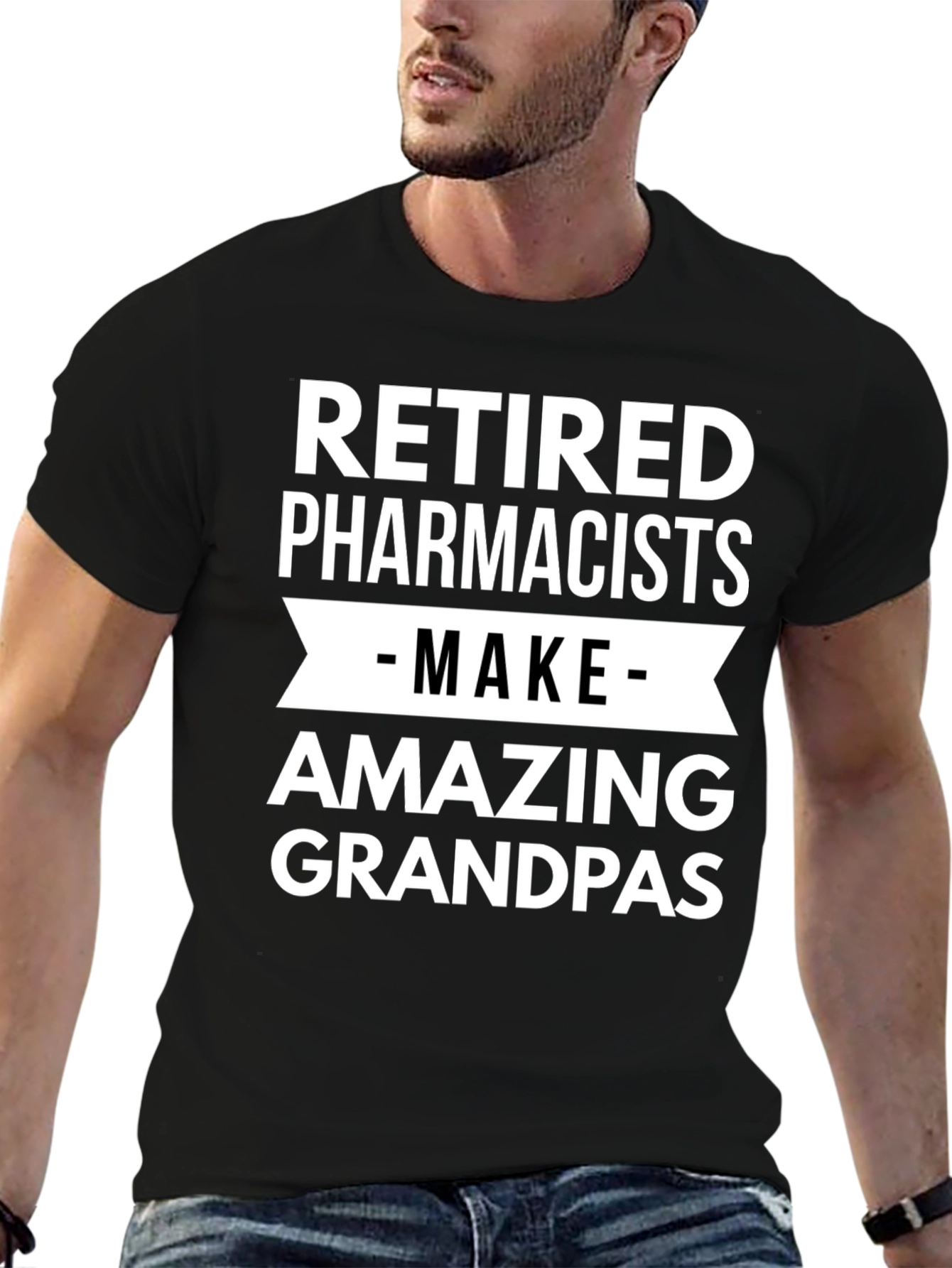 Retired Pharmacists Amazing Grandpas Black T-Shirt