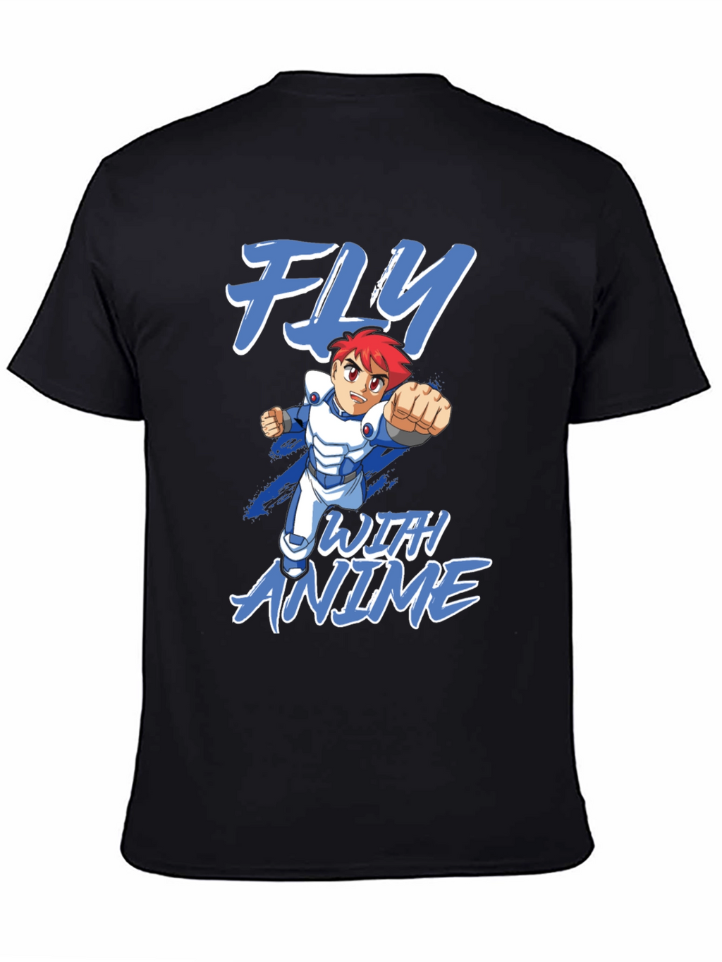 Fly with Anime T-Shirt - Black