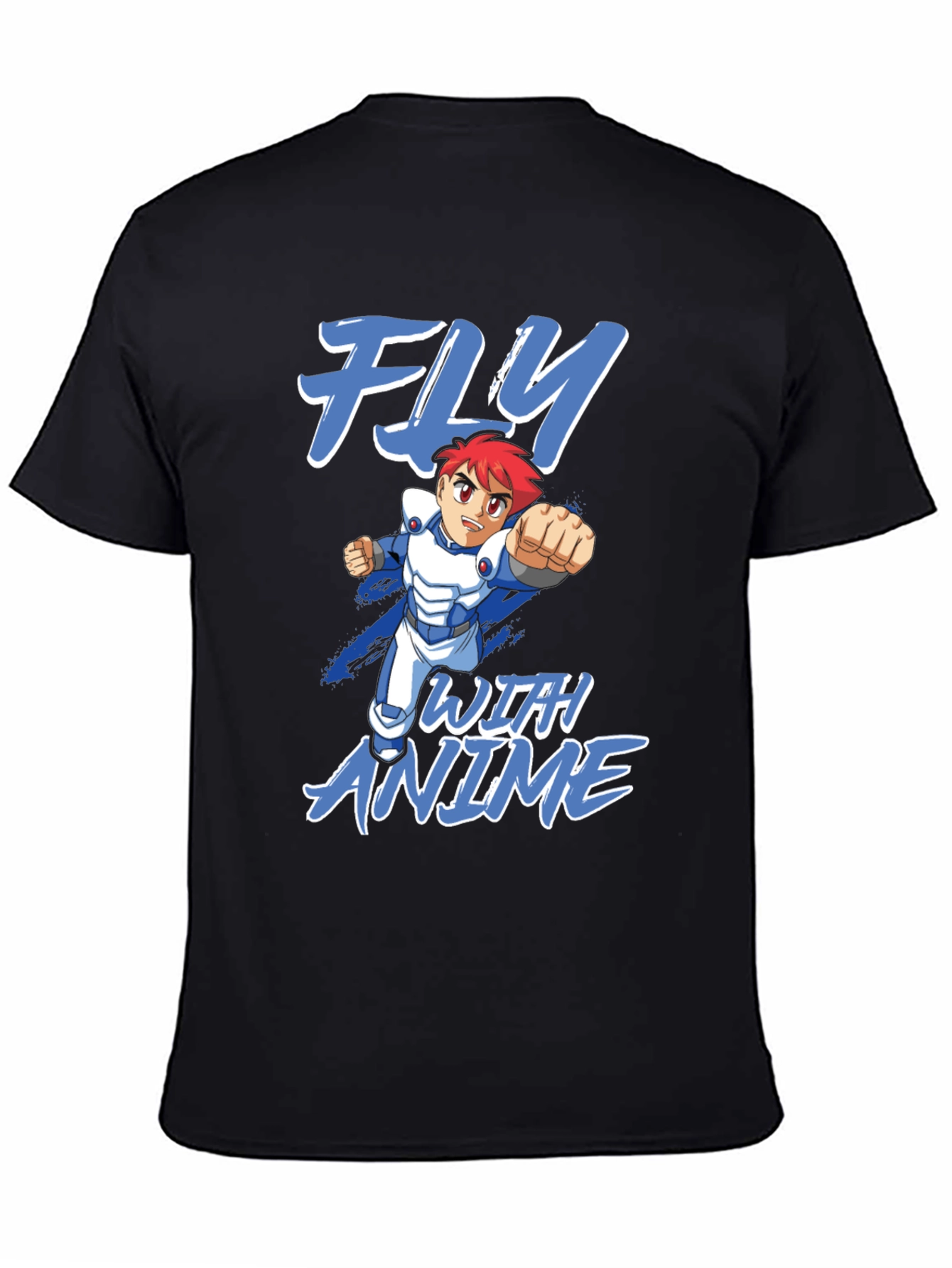 Fly with Anime T-Shirt - Black