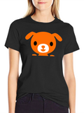 Cute Dog Graphic Black T-Shirt