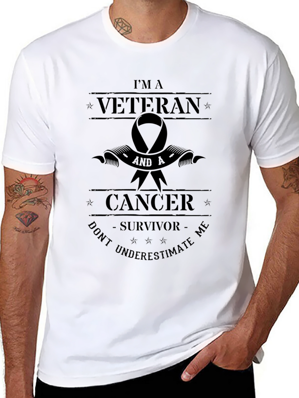 Veteran Cancer Survivor T-Shirt - Dont Underestimate Me
