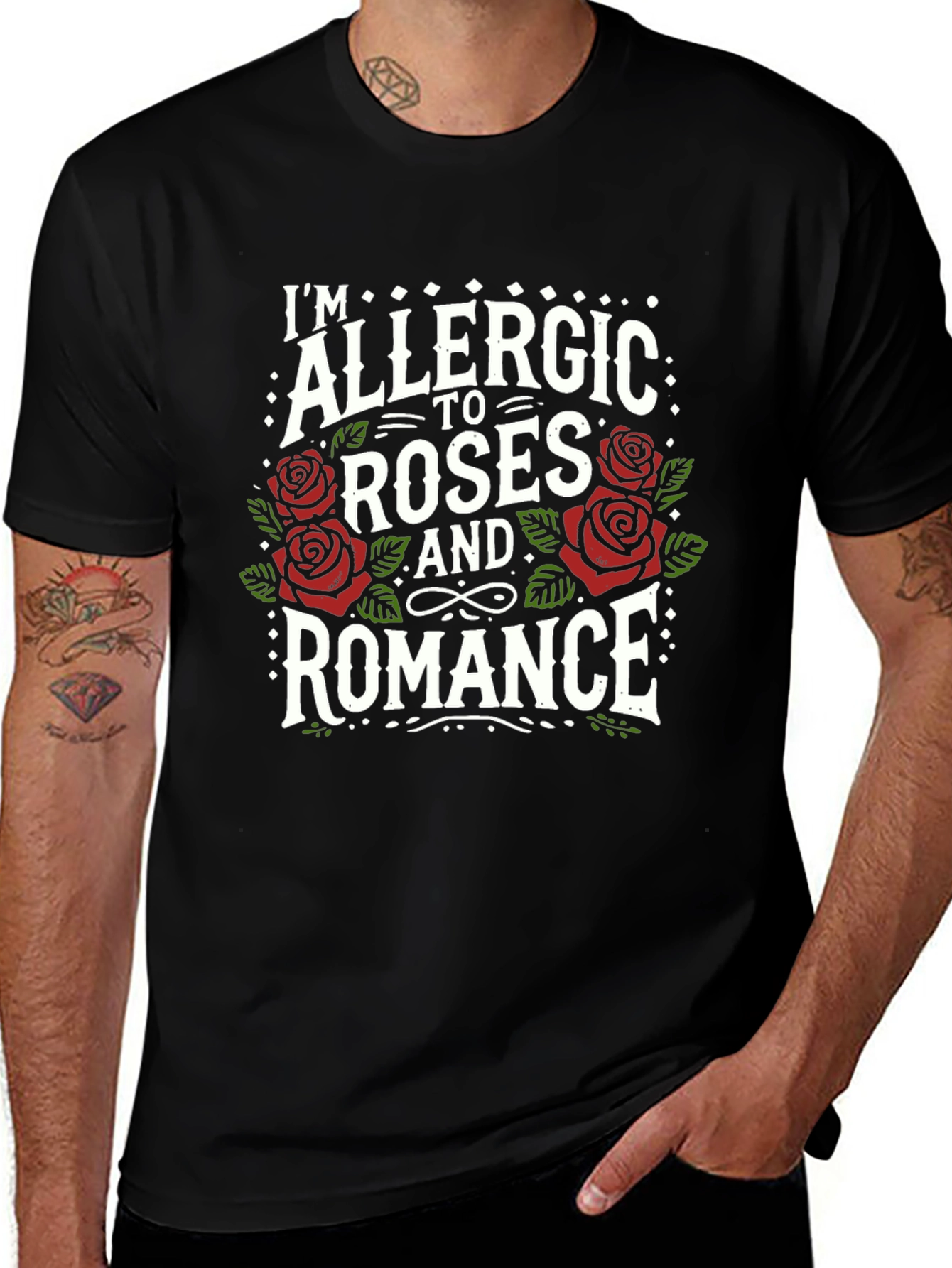 Allergic to Roses and Romance Graphic Tee