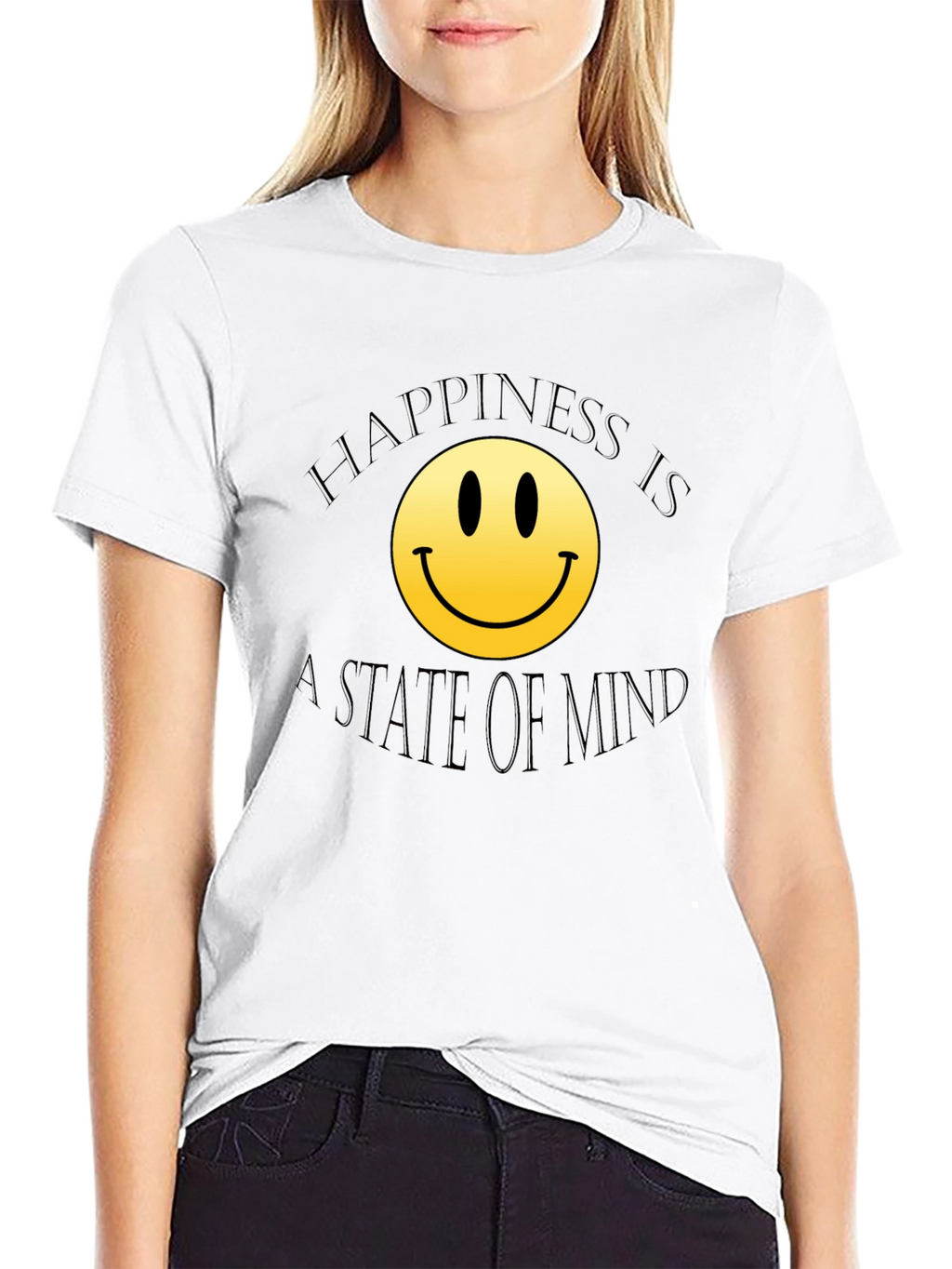 Happiness State of Mind Black T-Shirt